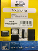 ESU 50321 Speaker 11 mm x 15 mm square, 8 Ohms, 0.5W, with sound chamber set.  (sugar cub)