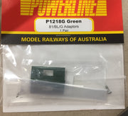 P1218G POWERLINE Parts 81/BL/G Class loco kadee adaptors in green 1 pair.