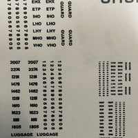CHSK01 Ozzy Decals Brake Van GUARD BRAKE ASSORTED VANS Codes & Van numbers in Yellow.
