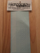 139 SOAK WHITE STEAM LOCO LINES & CORNERS HO DECAL
