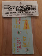 150 HO DECAL for M VAN SOAK 150 Decal Vic, Rail "FARMERS UNION" DESIGN 2.  - SOAK