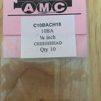 10BA CHEESEHEAD 1/8 inch BRASS SCREWS Qty 10