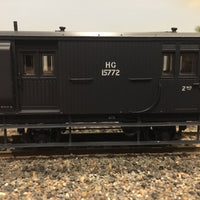 HG 3 - HG15772 N,S,W,G,R, Casula Hobbies RTR Model Brake Van with long guards look out, no middle window, single passenger compartment. in service 11-1903 condemned 5-1958.