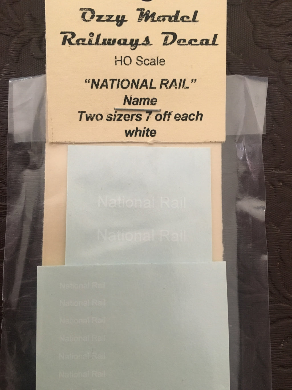 Ozzy Decals: National Rail: Two sizes 7 of each white