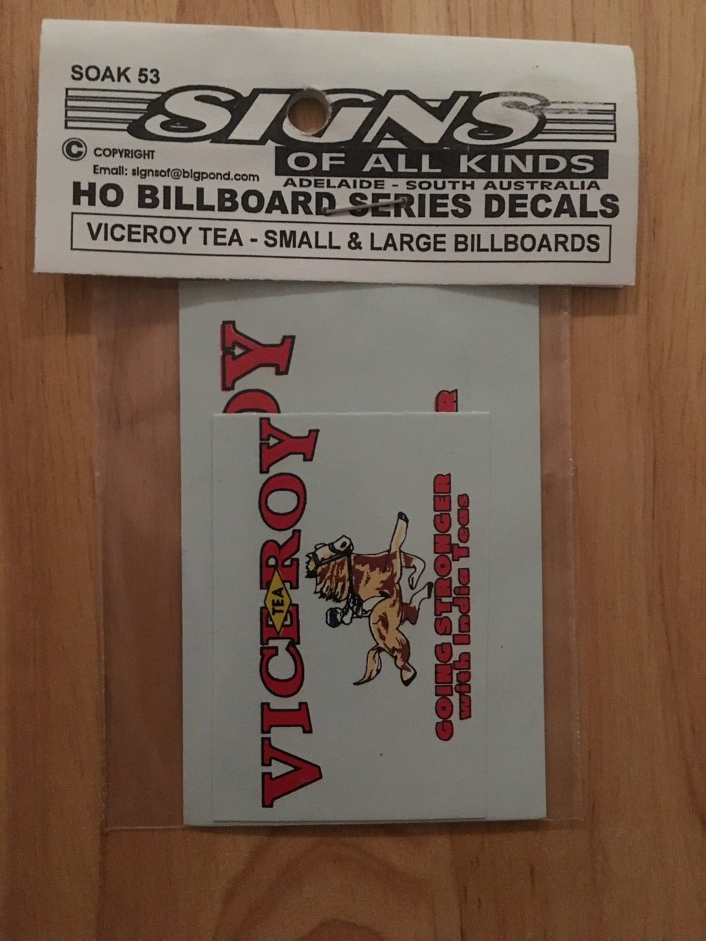 SOAK 53 BILLBOARD SIGNS SK 53 "VICEROY TEA" two sizes, small & large DECAL HO