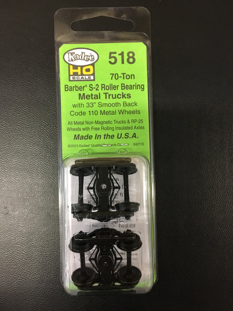753 O Scale 2 Rail Barber S-2 Roller Bearing Metal Trucks With 33 Smooth Back Metal Wheels 753 O Scale 2 Rail Barber S-2 Roller Bearing Metal Trucks With 33 Smooth Back Metal Wheels