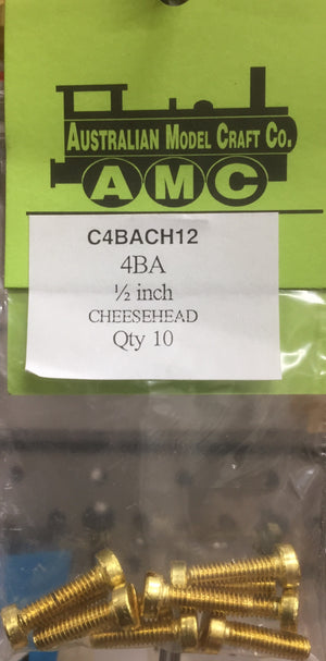 4BA CHEESEHEAD 1/2 inch BRASS SCREWS Qty 10