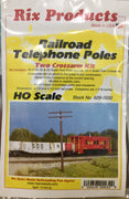 RIX 0032 RAILROAD TELEGRAPH / TELEPHONE POLES with 2 CROSS ARMS in  KIT form. (RRP $14.94) SALE PRICE. $9.95.