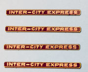 ACCESSORIES INTER-CITY EXPRESS NAME BOARDS for NSWGR Passenger Cars PACK of 4