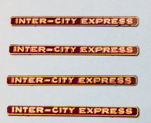 ACCESSORIES INTER-CITY EXPRESS NAME BOARDS for NSWGR Passenger Cars PACK of 4