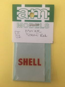 DT02 AM Models Decal: DT02 for NSW Rail Tank Cars SHELL in RED