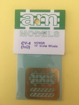 CV-04 AM Models : CV04 NSWGR BRASS ETCHED 16 inch Brake Wheels & Lamp Irons (10)