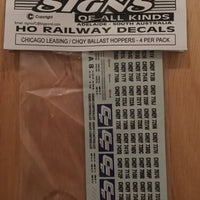 SOAK 57 DEACL for CHICAGO LEASING CHQY BALLAST decal 4 wagons