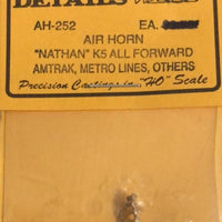 DETAILS WEST AH-252 HO: AIR HORN "NATHAN" K5 ALL FORWARD AMTRAK , METRO LINES, OTHERS. (1)