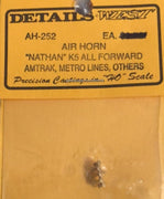 DETAILS WEST AH-252 HO: AIR HORN "NATHAN" K5 ALL FORWARD AMTRAK , METRO LINES, OTHERS. (1)