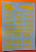 #40 Letters & Numbers in YELLOW in two sizes 2 mm and 2.5 mm. for NSWGR PASSENGER CARS: Ozzy NSWGR Decals: CHSK40