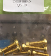 4BA CHEESEHEAD 1/4 inch BRASS SCREWS Qty 10