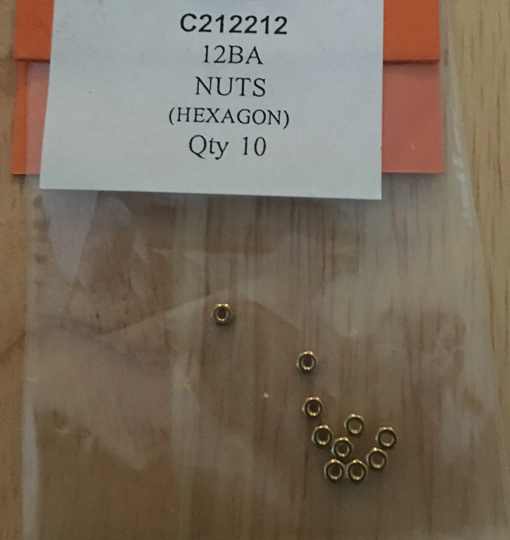 12BA NUTS BRASS (Hexagon) Qty 10.