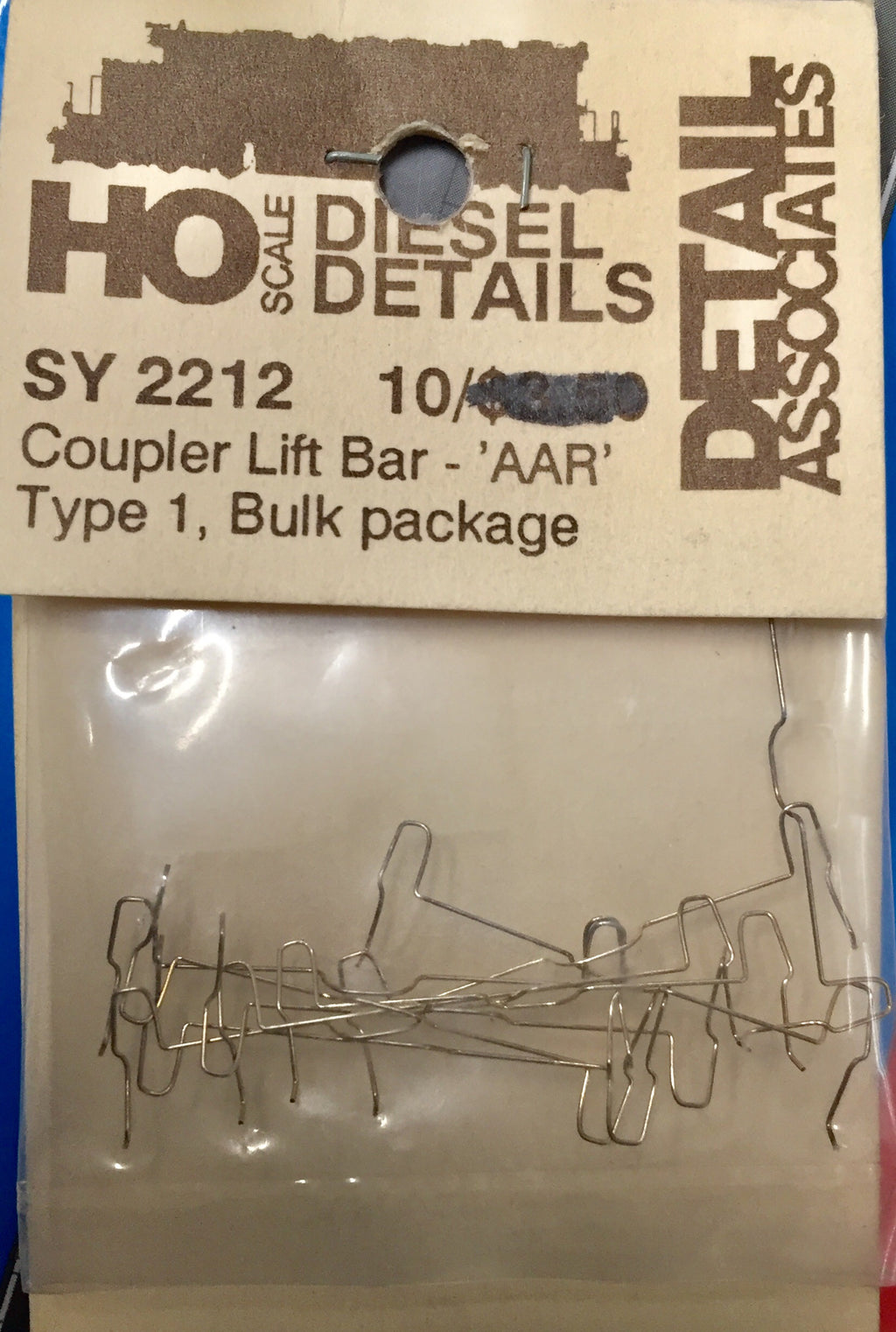 DETAIL ASSOCIATES - SY 2212 - Coupler Lift Bar -  'AAR' Type 1, Bulk package