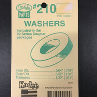 # 210 Washers Plastic 1/32in 0.031in kadee