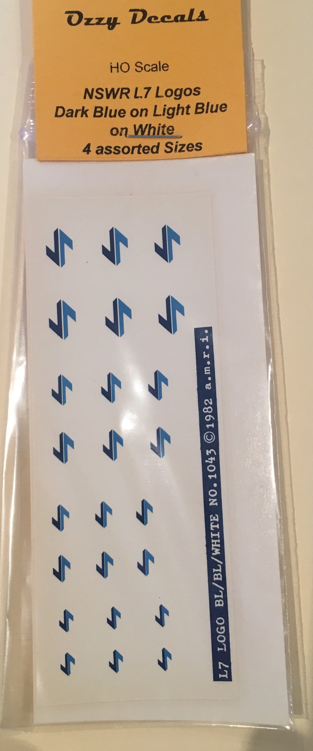 Ozzy Decals: LOGO'S #1043 NSW / SRA L7 4 assorted sizes, Dark Blue on Light Blue on white