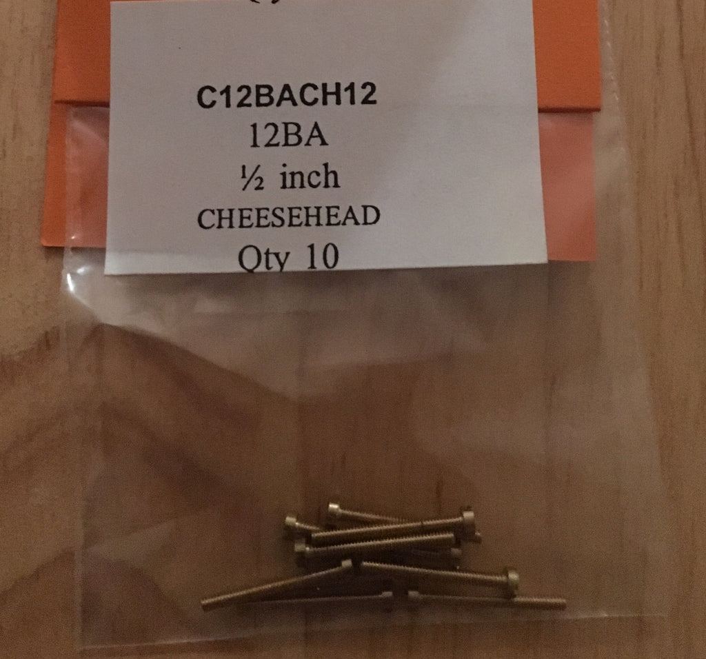 12BA CHEESEHEAD 1/2 inch BRASS SCREWS Qty 10.
