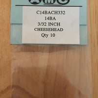 14BA CHEESEHEAD 3/32 inch BRASS SCREWS Qty 10