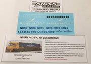 SOAK 251 DECAL 'NEW' INDIAN PACIFIC NR Class locomotive Sheet Design No4. HO