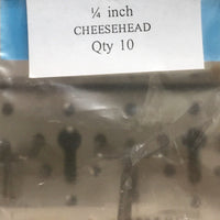 10BA CHEESEHEAD 1/4 inch BRASS SCREWS Qty 10