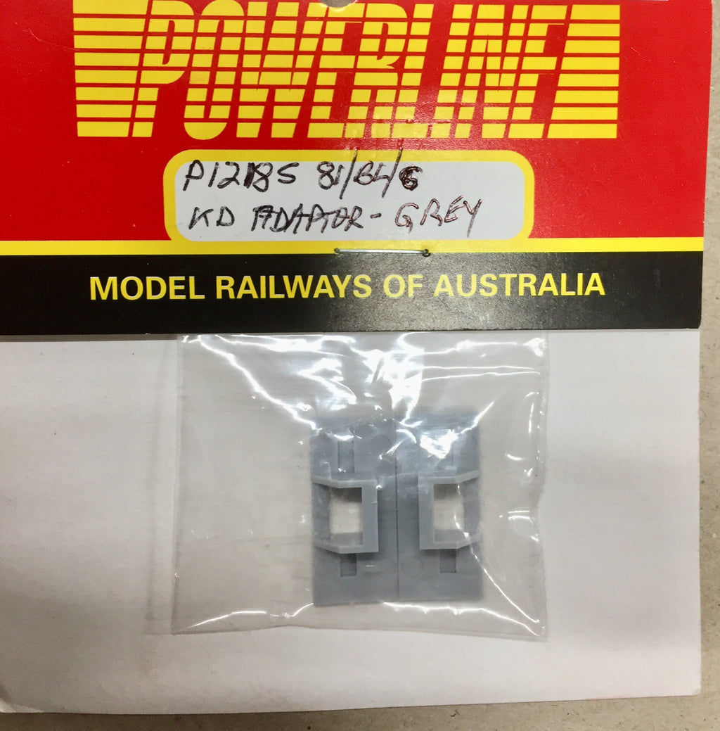 P1218S POWERLINE Parts 81/BL/G Class loco kadee adaptors in GREY 1 pair.