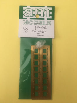 CV08 brass etched NSWGR 24” Passenger Car Window Frames for Second Class cars. - AM Models