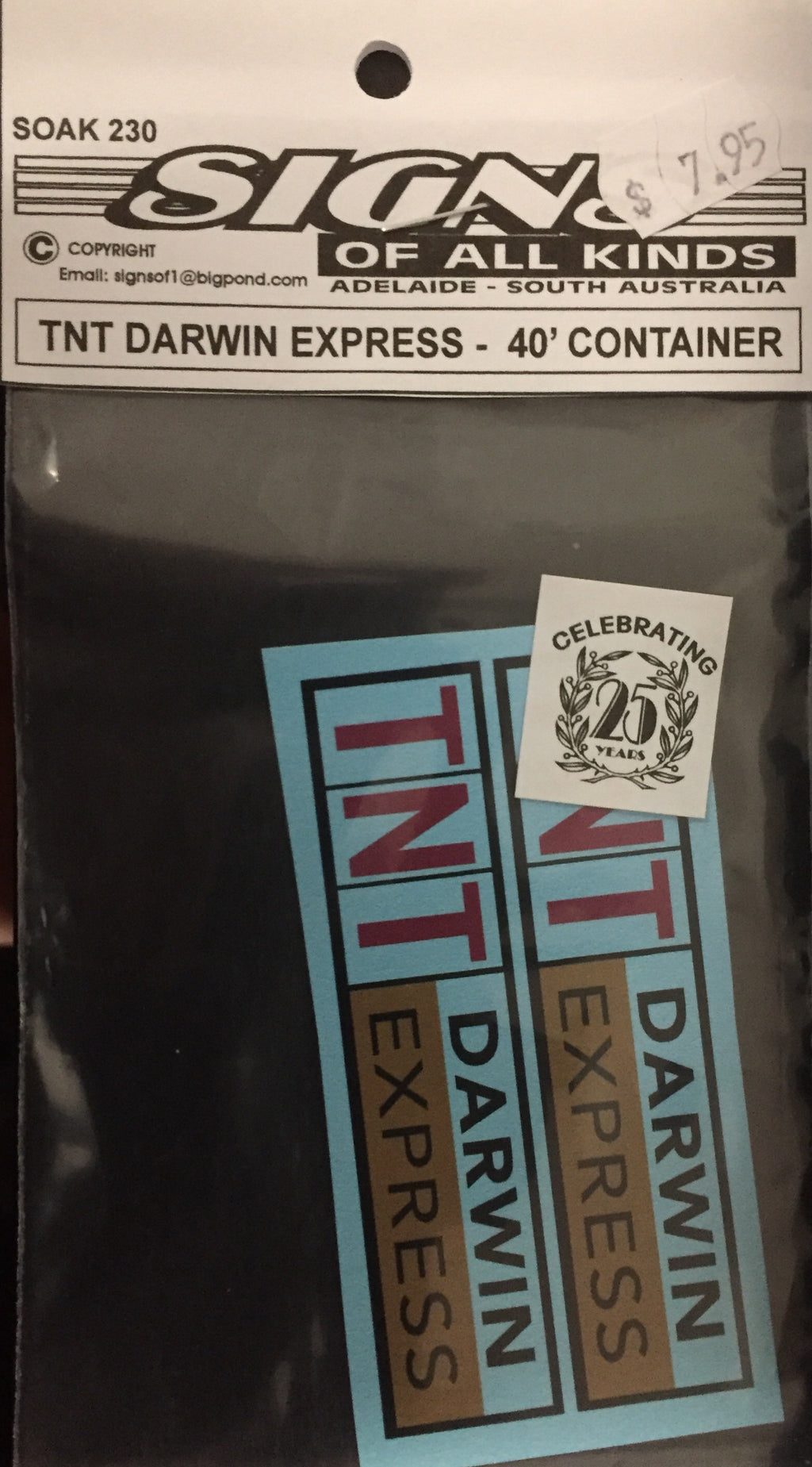 Soak 230 Container Decal 40ft Containers TNT DARWIN EXPRESS.