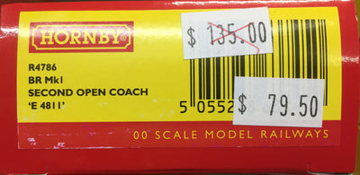 Hornby: new R4786, BR Mk1 2ND CLASS OPEN COACH 'E4811'  NEW MODEL. DISCOUNT PRICE. **