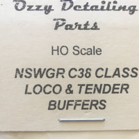 B3844 - C38 Class Locomotive Buffer set NSWGR.- Ozzy Brass Detailing Parts #B3844