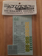 092 HO DECAL for COMMONWEALTH RAILWAYS AN & CR Budd CARS  - SOAK