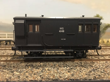 HG 5 - HG4148 N.S.W.G.R. Brake Van -as run in Yass Town in the 1950s with smaller look out, no middle window, single passenger compartment, with Yass Town stamped on the side of the van.*