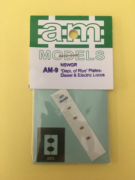 AM09 "Dept. of Rlys" Coat of Arms Plates Diesel & Electric Locos Etch Brass / Decal - AM Models
