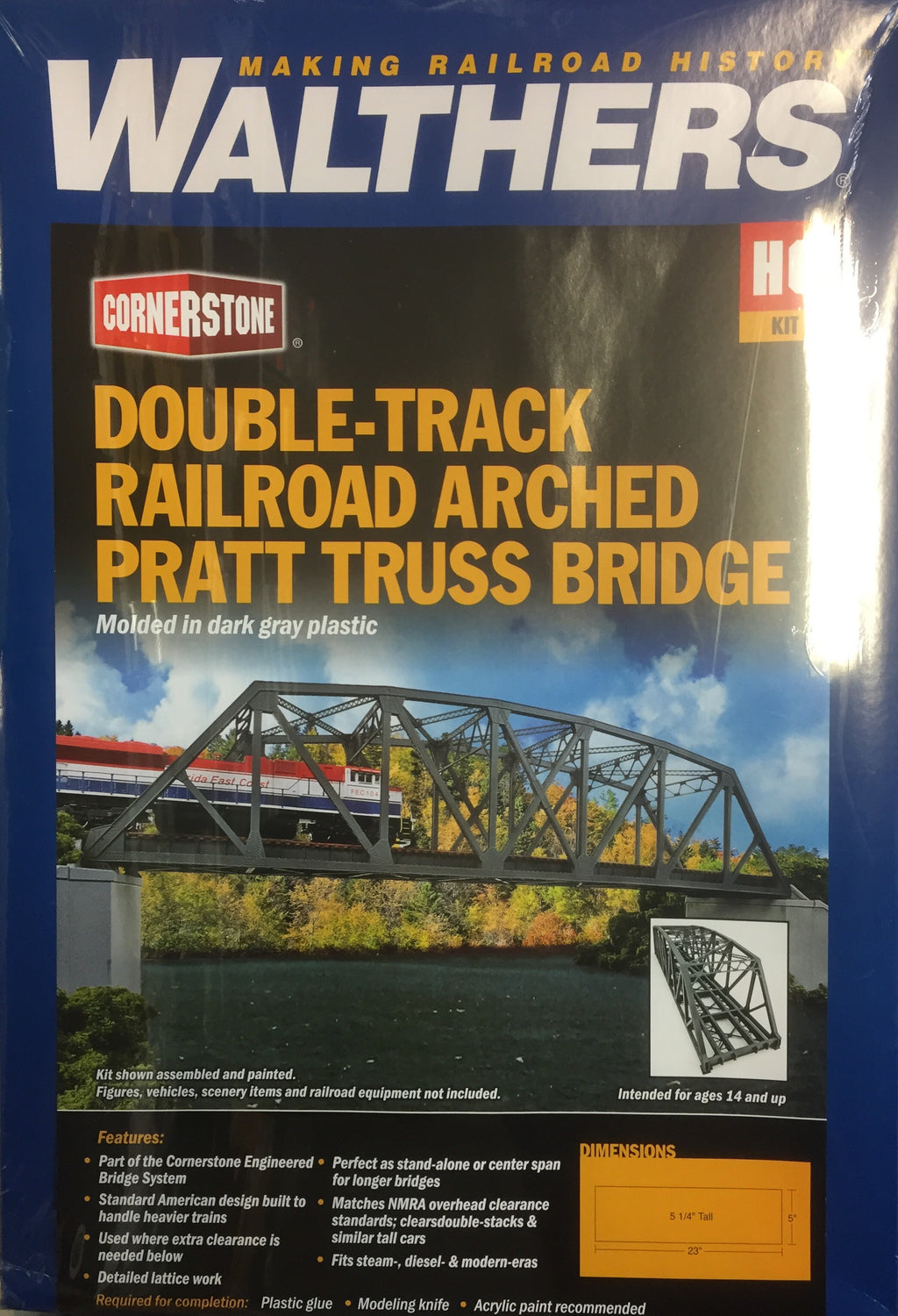 Walthers: Double-Track Railroad Arched Pratt Truss Bridge #933-4522