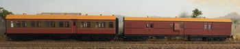 CR 1415 Tuscan & Russet Composite + EHO 1290 Tuscan Brake Van, two Car Set  Casula Hobbies Model Railways RTR.***