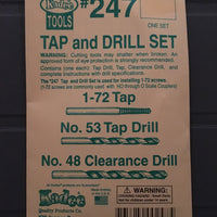 # 247 Tap & Drill for 1-72 screws for HO through O scale Couple