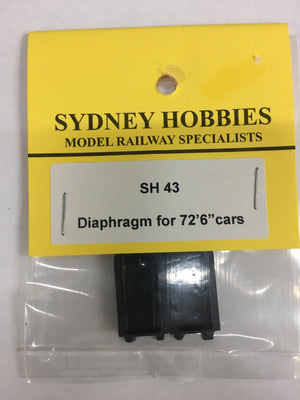 SH43 Diaphragms for Passenger Cars NSWGR 72ft6in & other cars HO Polyurethane (2)