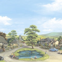 Peco : SK-35 Medium Village with Pond Landscape Backscene