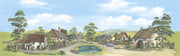 Peco : SK-35 Medium Village with Pond Landscape Backscene
