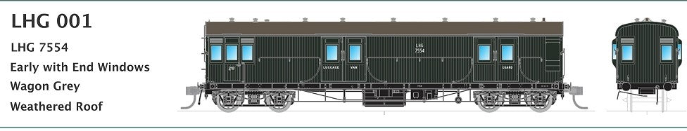 AUSTRAINS NEO - LHG 7554 Early with End windows Wagon Grey