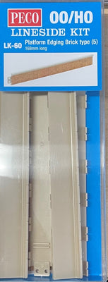Peco: LK-60 Platform Edging Brink type (5) 168 mm long Lineside Kit  OO/HO Kit