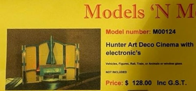 M00124 - 40% DISCOUNT Hunter Art Deco Cinema with Electronic's MODELS N MORE.