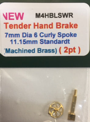 Tender Handbrake 7mm dia 6 Curly Spoke 11.15mm Standard (brass) M4HBLSWR MARKITS *