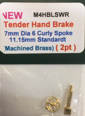 Tender Handbrake 7mm dia 6 Curly Spoke 11.15mm Standard (brass) M4HBLSWR MARKITS *