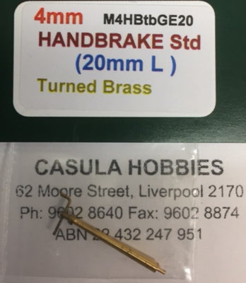 Tender Handbrake GE20 (20 mm long Turned brass) M4HBtbGE20 Turned brass and assembled handbrake column. 20mm column. 22mm overall. (1) MARKITS *