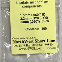 1112-4 NWSL Nylon Washer 1.5mm (.060) bore .120" OD  HO  #1112-4 *
